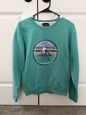 Glacier National Park Teal Crewneck Sweatshirt